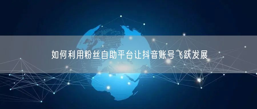 如何利用粉丝自助平台让抖音账号飞跃发展