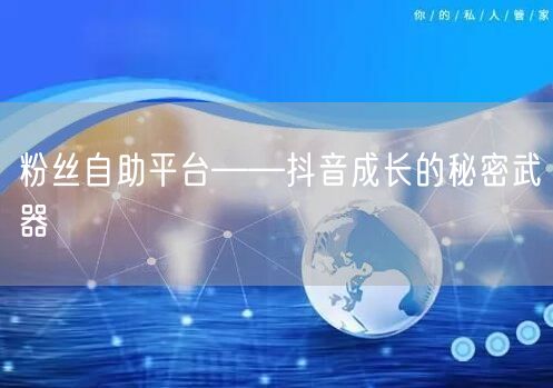 粉丝自助平台——抖音成长的秘密武器