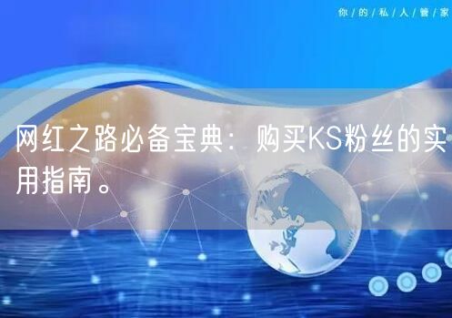 网红之路必备宝典：购买KS粉丝的实用指南。