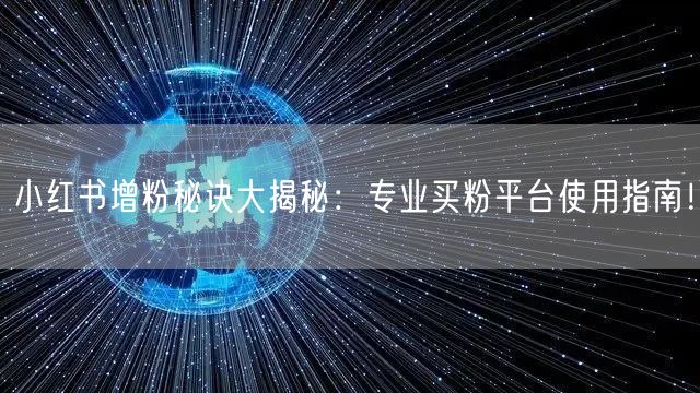 小红书增粉秘诀大揭秘：专业买粉平台使用指南！